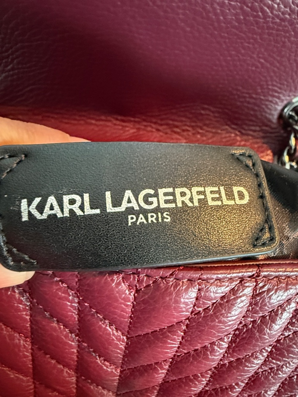 KARL LAGERFELD PARIS Agyness Medium Convertible Shoulder Plum Bag - Picture 2 of 12